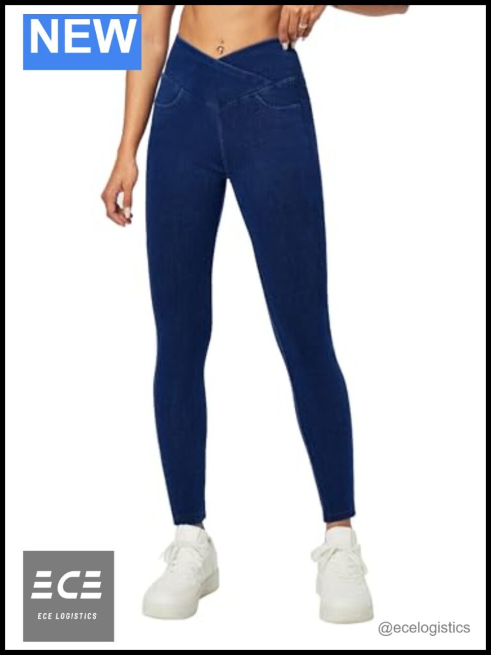 Heathyoga Crossover Jeggings High Waisted Pull On Stretchy Skinny Jeans Women